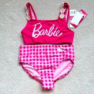 Barbie Pink and White Retro Bikini Swim Set 🌼